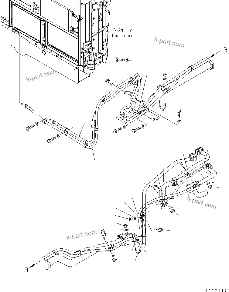 Komatsu parts book diagram for HD785-7 S/N 7001-8172: HYDRAULIC TANK (STEERING AND HOIST PIPING)(#7169-)