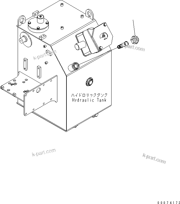 Komatsu parts book diagram for HD785-7 S/N 7001-8172: HYDRAULIC TANK (CAP)(#7169-)