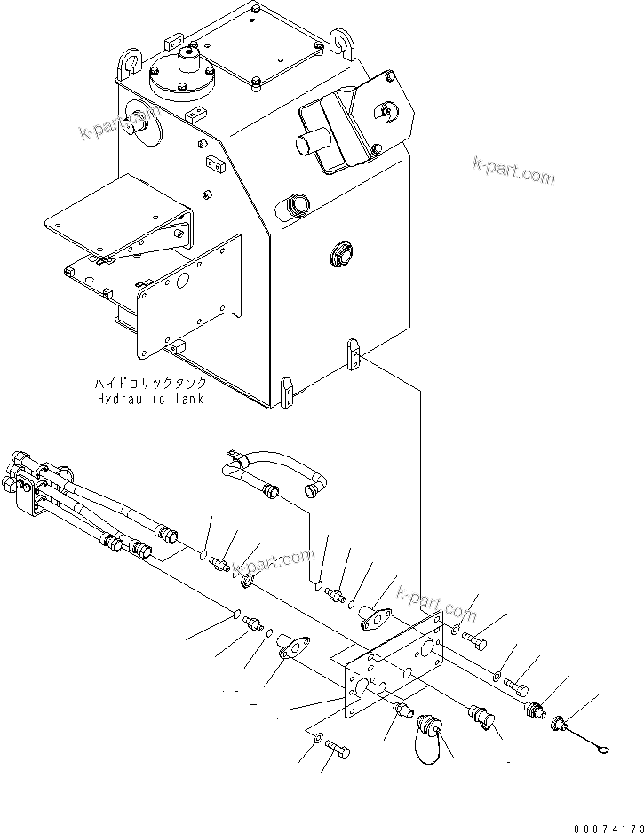 Komatsu parts book diagram for HD785-7 S/N 7001-8172: HYDRAULIC TANK (QUICK CHARGE) (1/2)(#7169-)