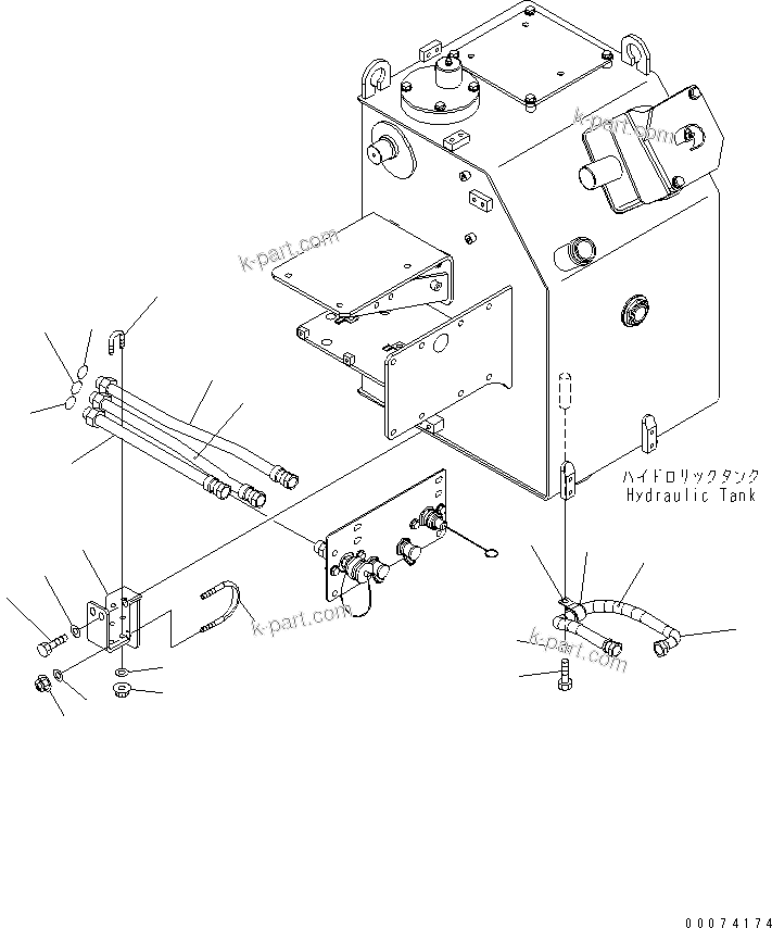 Komatsu parts book diagram for HD785-7 S/N 7001-8172: HYDRAULIC TANK (QUICK CHARGE) (2/2)(#7169-)