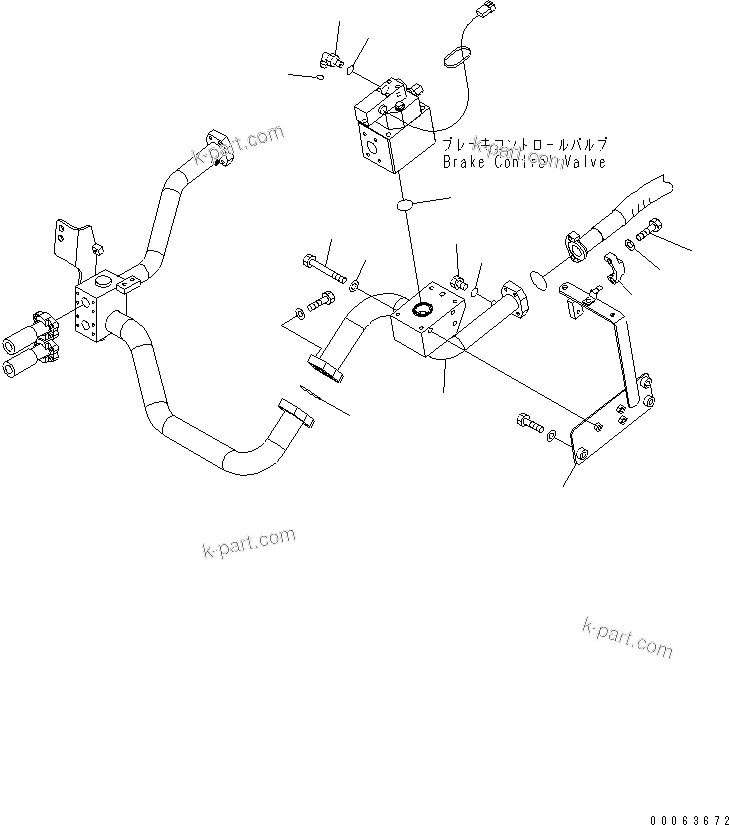 Komatsu parts book diagram for HD785-7 S/N 7001-8172: BRAKE CONTROL VALVE (BRAKCET)(#7169-)