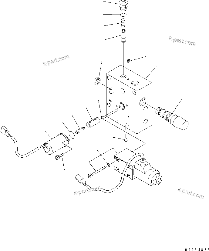 Komatsu parts book diagram for HD785-7 S/N 7001-8172: HYDRAULIC PIPING (EPC VALVE INNER PARTS)(#7169-7592)