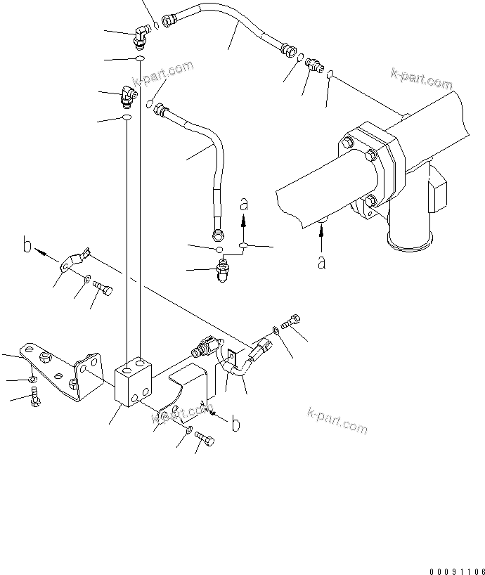 Komatsu parts book diagram for HD785-7 S/N 7001-8172: BRAKE COOLING OIL LINE (STRAINER CAUTION) (FOR OIL COOLER STRAINER AND CAUTION)(#8128-)