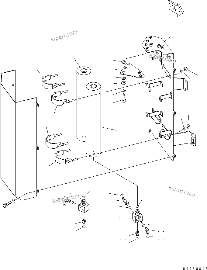 Komatsu parts book diagram for HD785-7 S/N 7001-8172: ACCUMULATOR BOX (R.H.) (1/3)(#7440-)