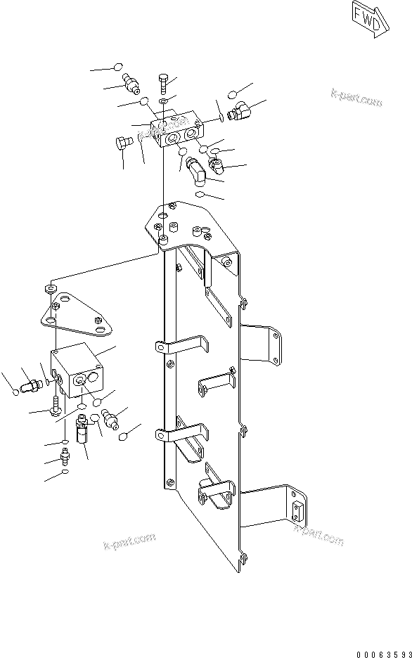 Komatsu parts book diagram for HD785-7 S/N 7001-8172: ACCUMULATOR BOX (R.H.) (2/3)(#7001-7409)