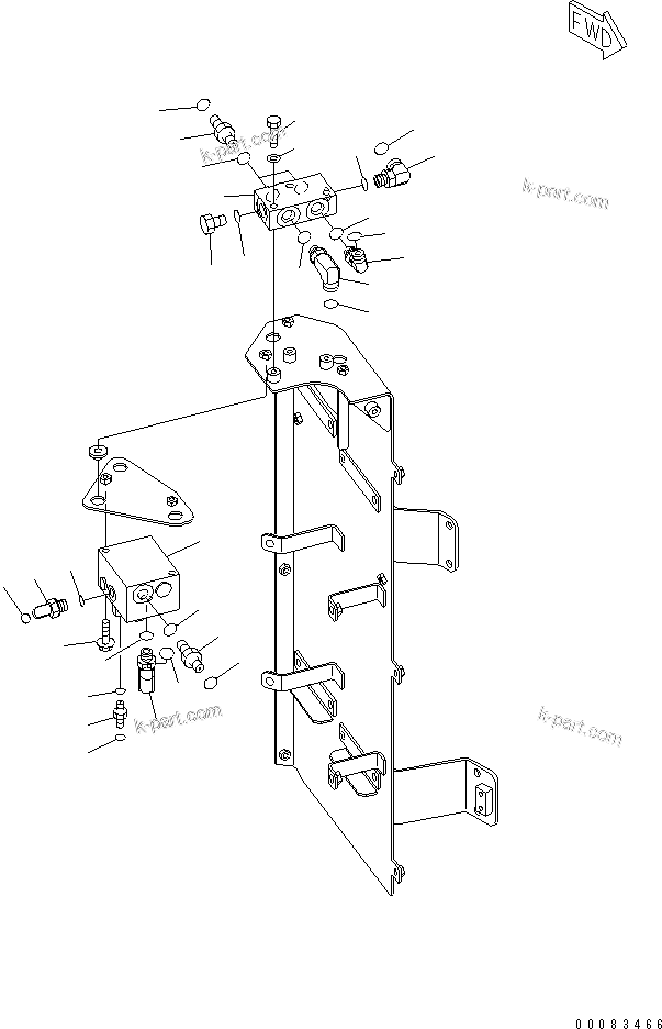 Komatsu parts book diagram for HD785-7 S/N 7001-8172: ACCUMULATOR BOX (R.H.) (2/3)(#7410-)