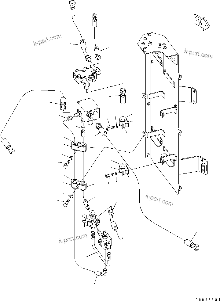 Komatsu parts book diagram for HD785-7 S/N 7001-8172: ACCUMULATOR BOX (R.H.) (3/3)(#7001-)