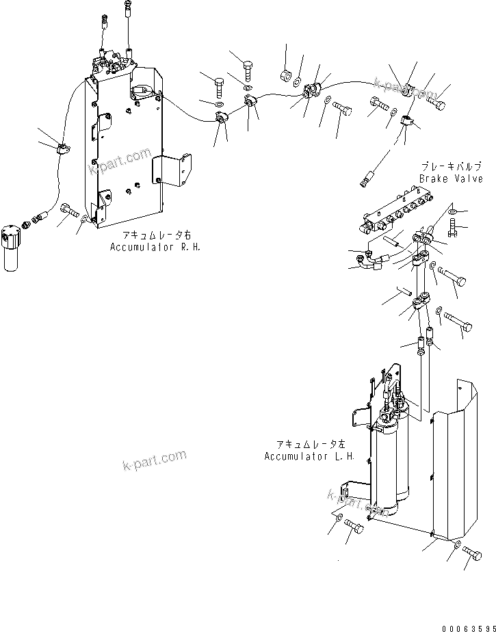 Komatsu parts book diagram for HD785-7 S/N 7001-8172: ACCUMULATOR MOUNTING PARTS(#7001-7439)