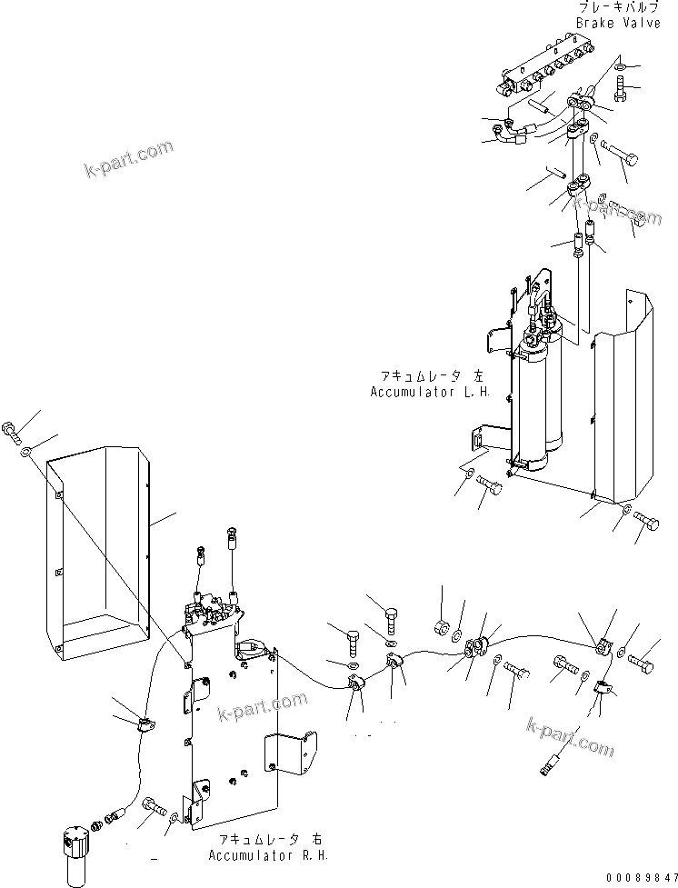 Komatsu parts book diagram for HD785-7 S/N 7001-8172: ACCUMULATOR MOUNTING PARTS(#7440-)