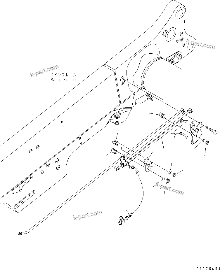 Komatsu parts book diagram for HD785-7 S/N 7001-8172: BRAKE PIPING (FRAME R.H. SIDE) (ABS)(#7169-)