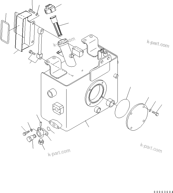 Komatsu parts book diagram for HD785-7 S/N 7001-8172: BRAKE PIPING (BRAKE SUB TANK) (TANK)(#7169-)