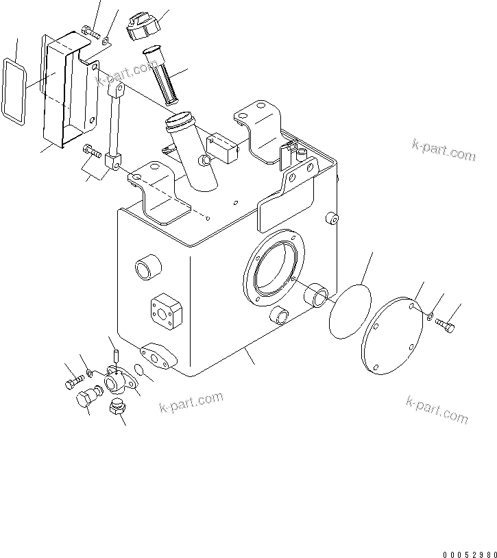 Komatsu parts book diagram for HD785-7 S/N 7001-8172: BRAKE PIPING (BRAKE SUB TANK) (TANK)(#7001-7168)