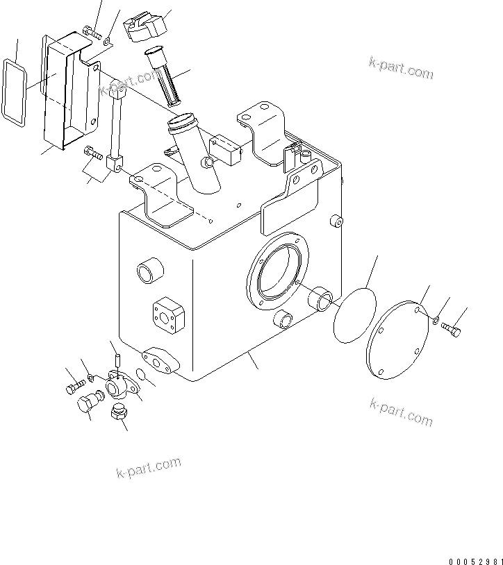 Komatsu parts book diagram for HD785-7 S/N 7001-8172: BRAKE PIPING (BRAKE SUB TANK) (TANK) (WITH VANDALISM PROTECTION)(#7001-7168)