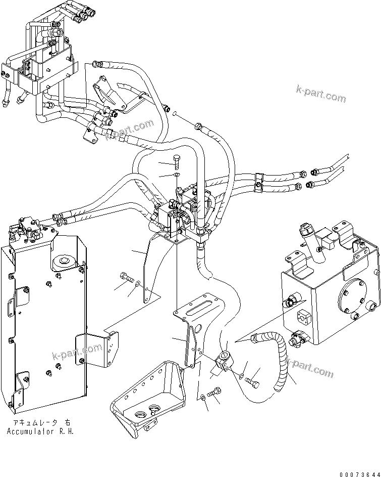 Komatsu parts book diagram for HD785-7 S/N 7001-8172: BRAKE PIPING (PROPORTIONAL VALVE LINE) (ARS AND ABS)(#7169-)