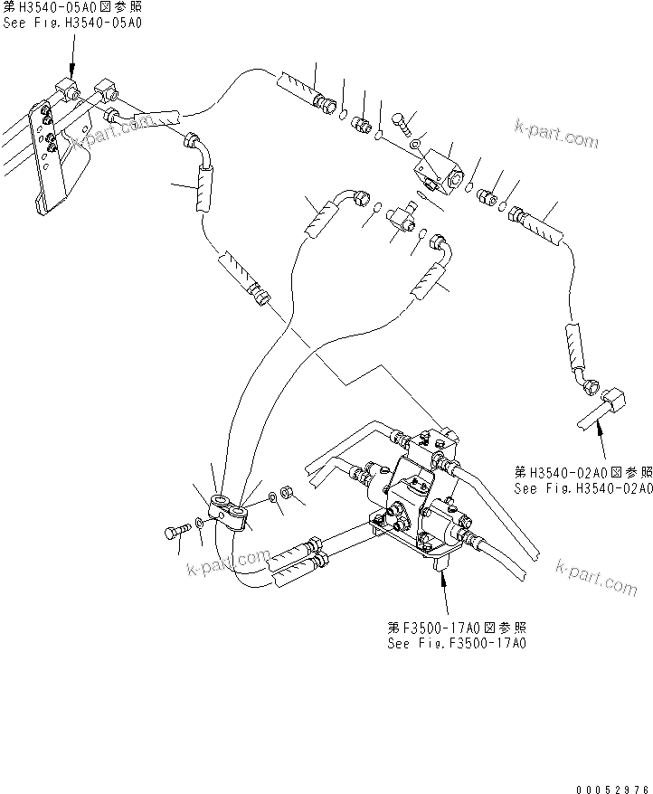 Komatsu parts book diagram for HD785-7 S/N 7001-8172: REAR BRAKE PIPING(#7001-7168)