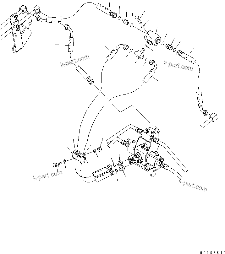 Komatsu parts book diagram for HD785-7 S/N 7001-8172: REAR BRAKE PIPING(#7169-)