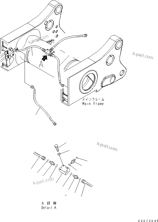 Komatsu parts book diagram for HD785-7 S/N 7001-8172: REAR BRAKE PIPING (ABS)(#7169-)