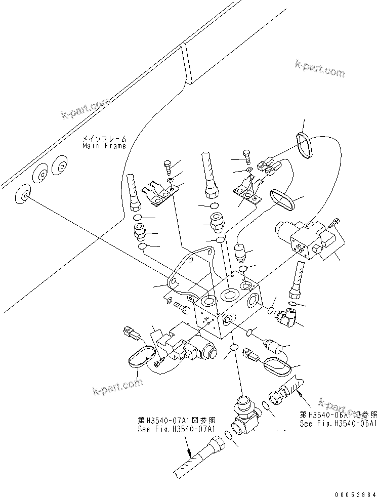 Komatsu parts book diagram for HD785-7 S/N 7001-8172: BRAKE PIPING (PARKING BRAKE VALVE) (INNER PARTS) (FOR ASR)(#7001-7168)