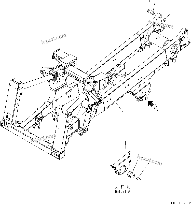Komatsu parts book diagram for HD785-7 S/N 7001-8172: MAIN FRAME (FRAME) (MUFFLER)(#7001-7168)
