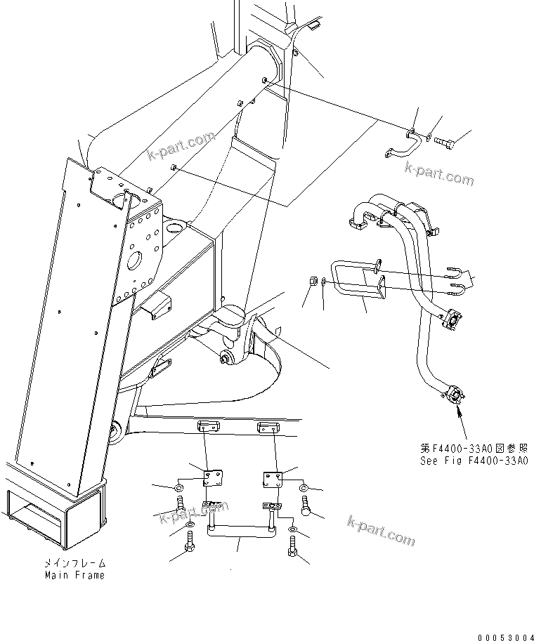 Komatsu parts book diagram for HD785-7 S/N 7001-8172: FRONT SUPPORT (L.H.) (STEP)(#7001-7168)