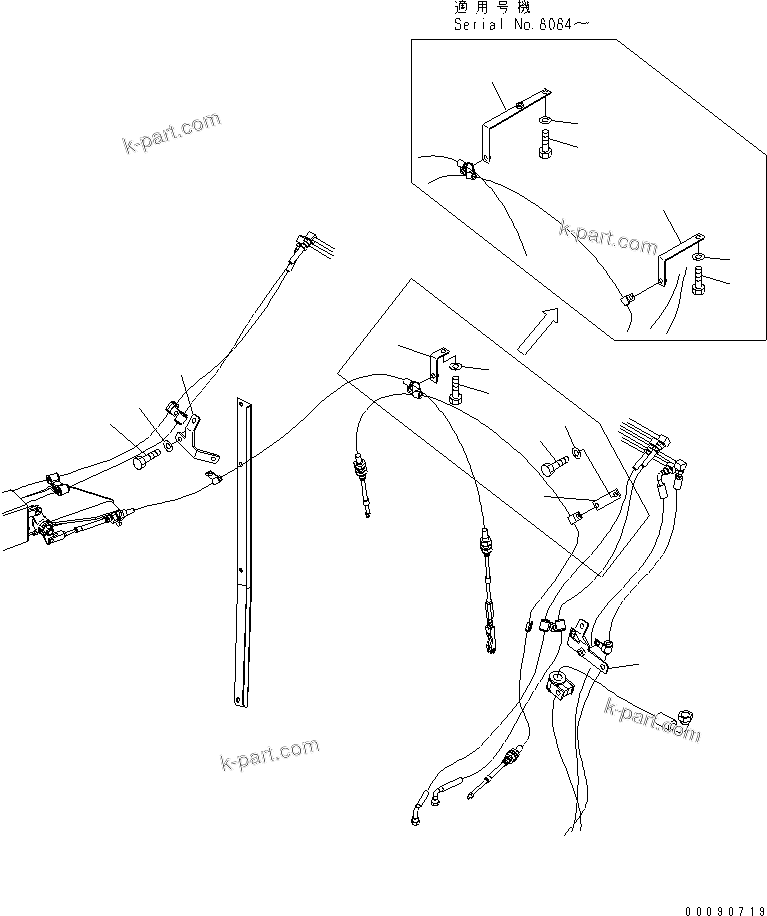 Komatsu parts book diagram for HD785-7 S/N 7001-8172: EXHAUST BRAKE (BRACKET)(#7169-)