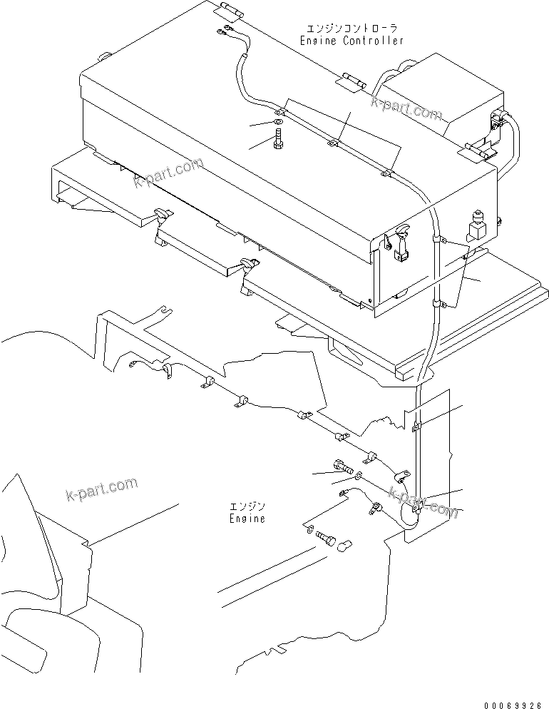 Komatsu parts book diagram for HD785-7 S/N 7001-8172: ENGINE CONTROL (ENGINE HARNESS)(#7169-)