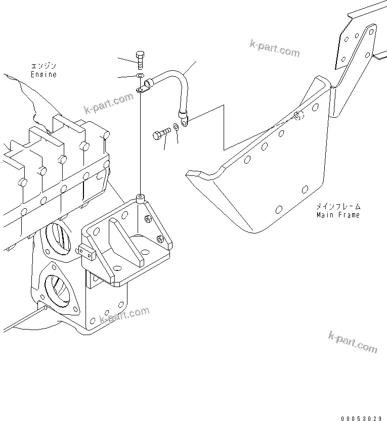 Komatsu parts book diagram for HD785-7 S/N 7001-8172: ENGINE EARTH(#7001-7168)