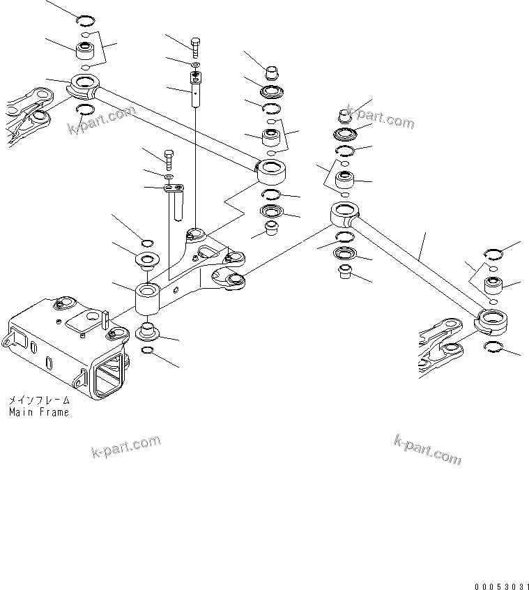 Komatsu parts book diagram for HD785-7 S/N 7001-8172: STEERING LINK (LEVER AND ROD)(#7001-7168)