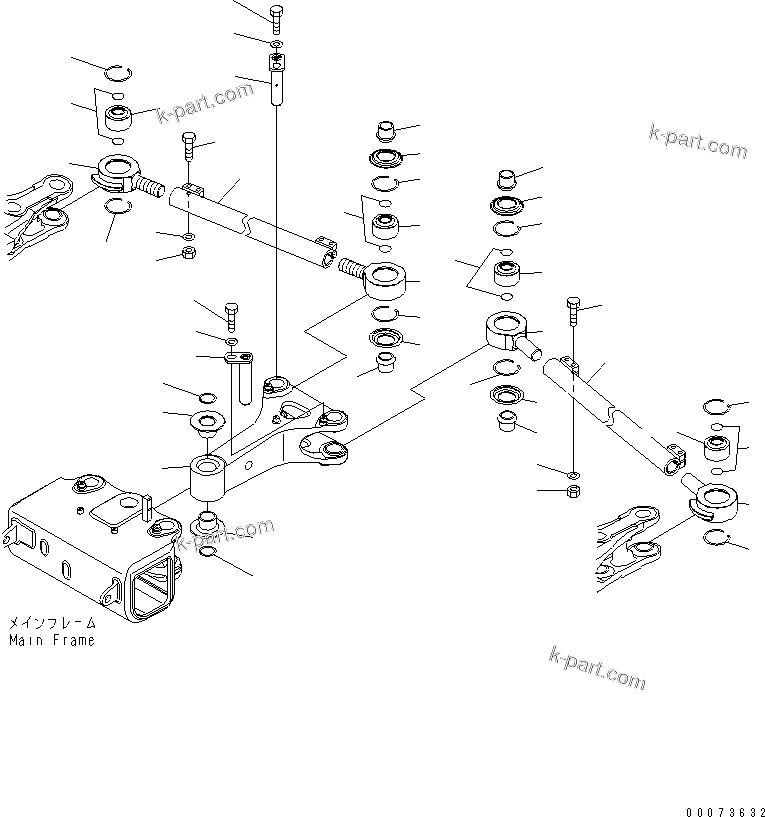 Komatsu parts book diagram for HD785-7 S/N 7001-8172: STEERING LINK (LEVER AND ROD) (ADJUSTABLE TIE ROD)(#7169-)