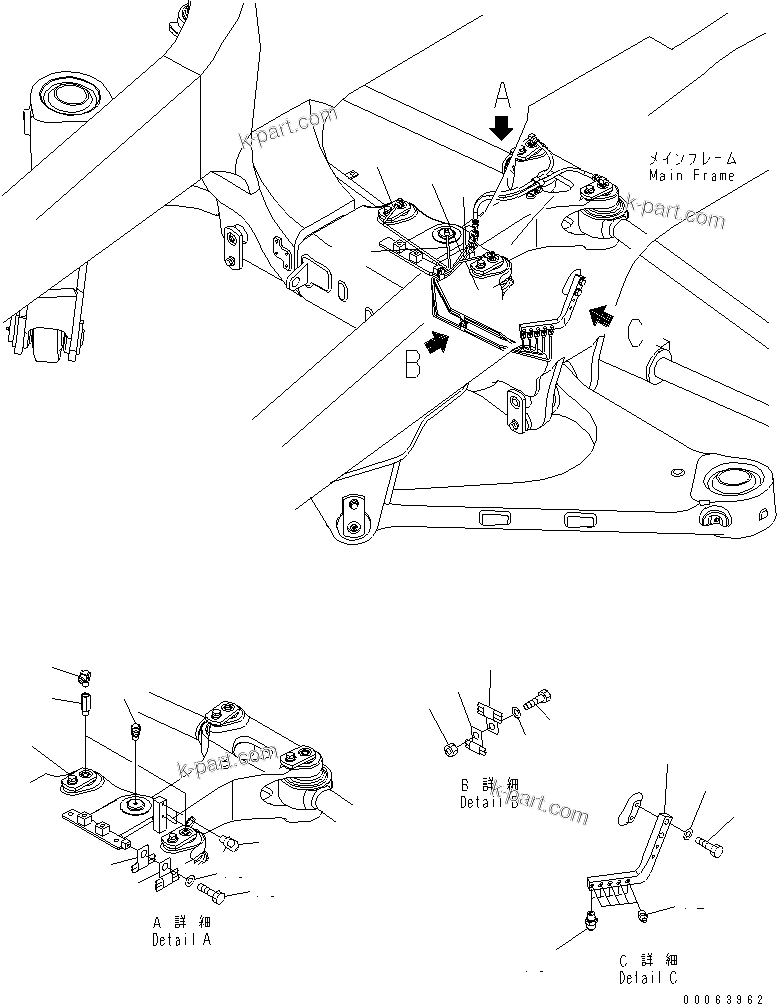 Komatsu parts book diagram for HD785-7 S/N 7001-8172: STEERING LINK (LUBRICATION PIPING) (1/2)(#7169-)