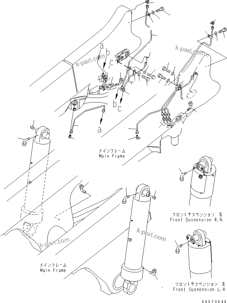 Komatsu parts book diagram for HD785-7 S/N 7001-8172: LUBRICATION PIPING (AUTO GREASE)(#7001-)