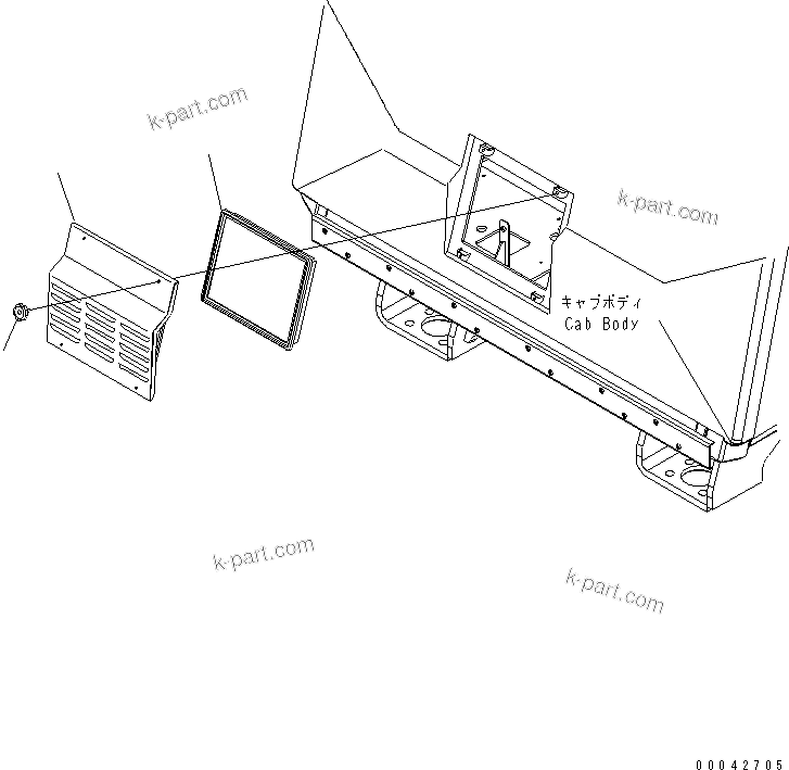 Komatsu parts book diagram for HD785-7 S/N 7001-8172: OPERATOR'S CAB (AIR CONDITIONER FILTER)(#7001-)