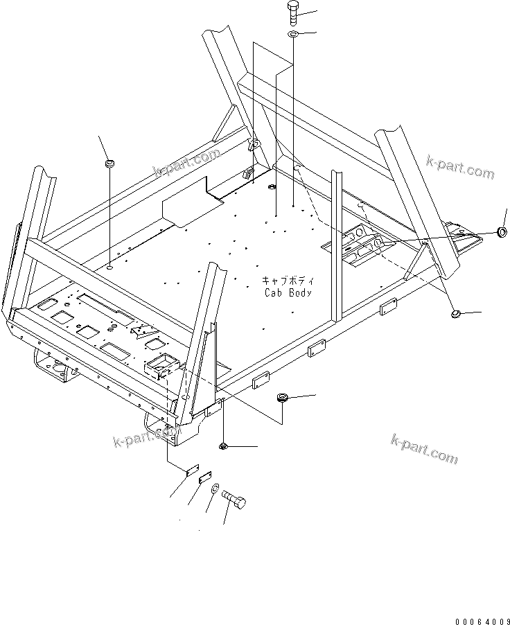 Komatsu parts book diagram for HD785-7 S/N 7001-8172: FLOOR (FLOOR RELATED PARTS)(#7001-)