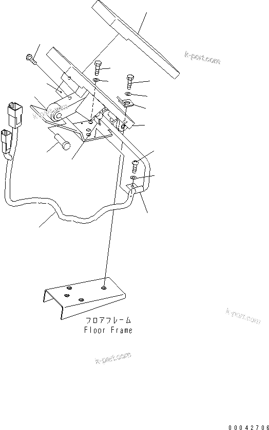 Komatsu parts book diagram for HD785-7 S/N 7001-8172: FLOOR (ACCELERATOR PEDAL)(#7001-7078)