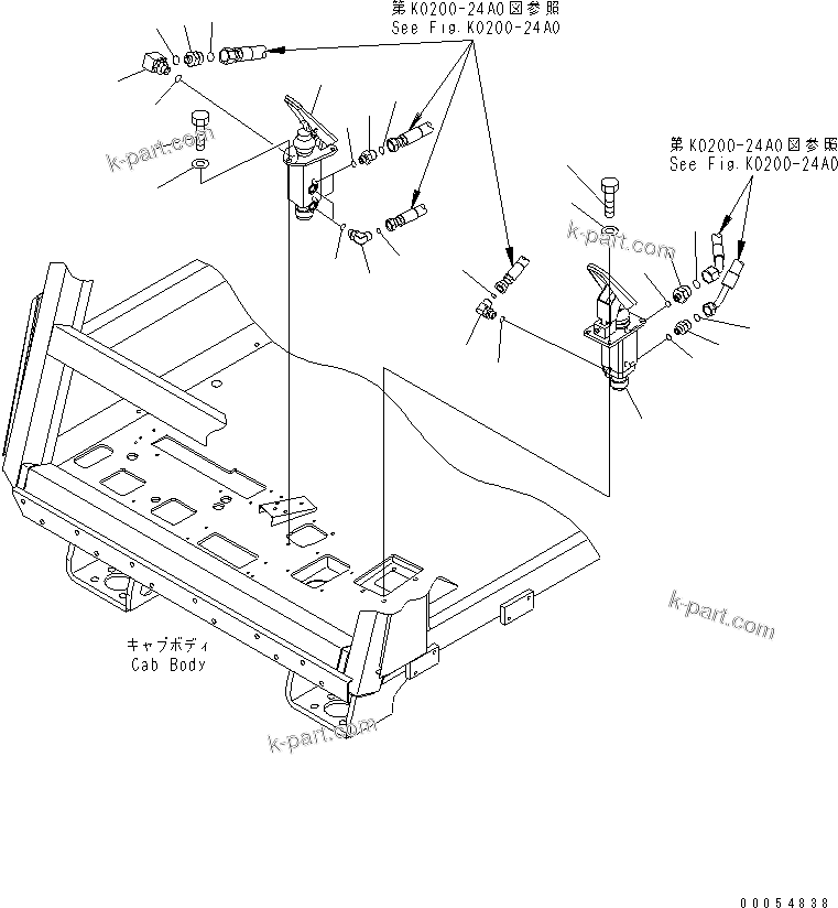 Komatsu parts book diagram for HD785-7 S/N 7001-8172: FLOOR (BRAKE CONTROLE) (1/3)(#7001-)