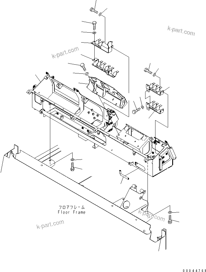 Komatsu parts book diagram for HD785-7 S/N 7001-8172: FLOOR (DASHBOARD 1/2)(#7001-)