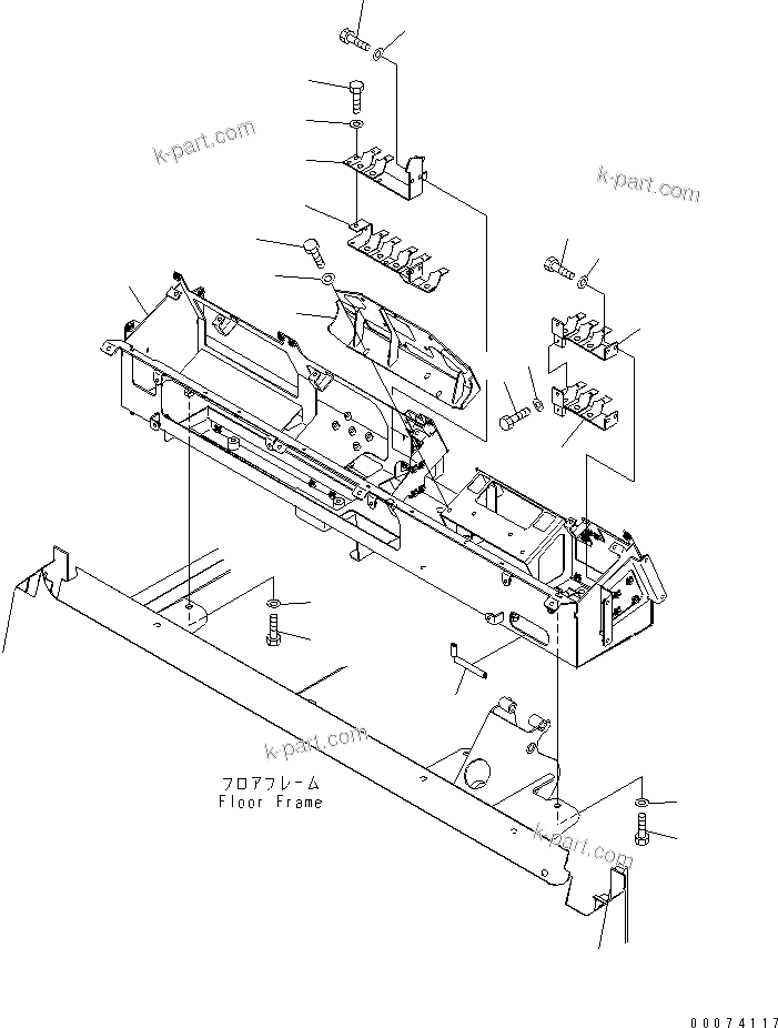 Komatsu parts book diagram for HD785-7 S/N 7001-8172: FLOOR (DASHBOARD 1/2) (ENGINE PRE-LUB SYSTEM)(#7169-)