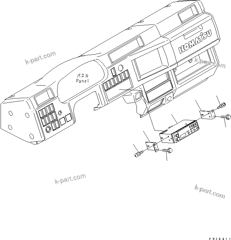 Komatsu parts book diagram for HD785-7 S/N 7001-8172: FLOOR (RADIO AM/FM) (FOR U.S.A)(#7649-)