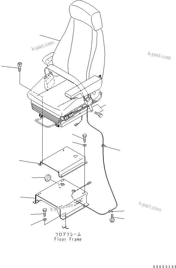 Komatsu parts book diagram for HD785-7 S/N 7001-8172: FLOOR (OPERATOR'S SEAT) (ISRING HAUSEN)(#7001-)