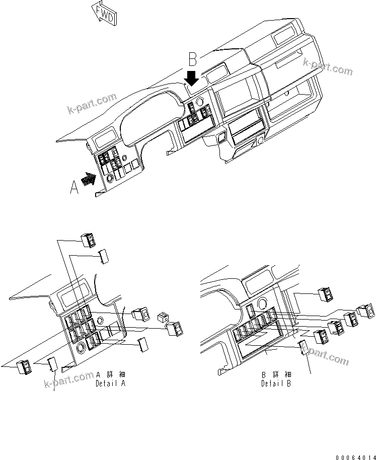 Komatsu parts book diagram for HD785-7 S/N 7001-8172: FLOOR (MONITOR DECAL) (LED DASHBORD) (4 CAP)(#7169-)