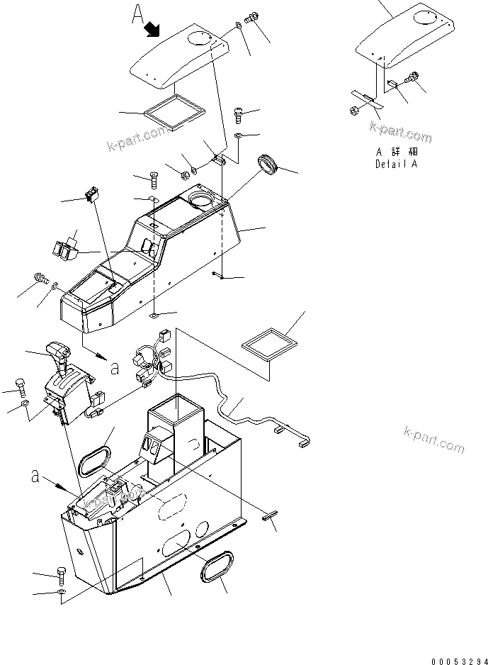 Komatsu parts book diagram for HD785-7 S/N 7001-8172: FLOOR (CONSOLE BOX)(#7001-)