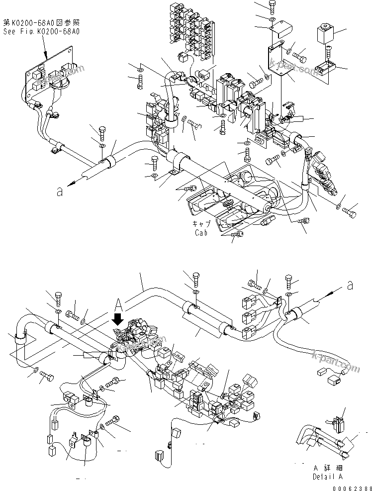 Komatsu parts book diagram for HD785-7 S/N 7001-8172: FLOOR (EMERGENCY STEERING TIMER)(#7001-7417)