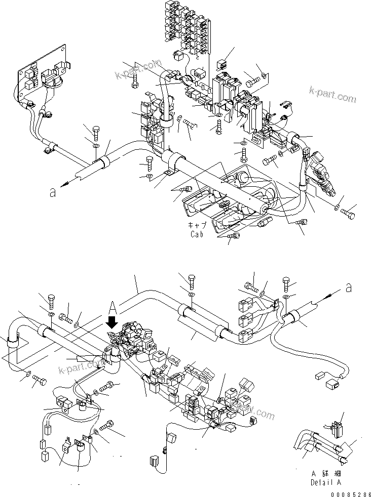 Komatsu parts book diagram for HD785-7 S/N 7001-8172: FLOOR (EMERGENCY STEERING TIMER)(#7418-8131)