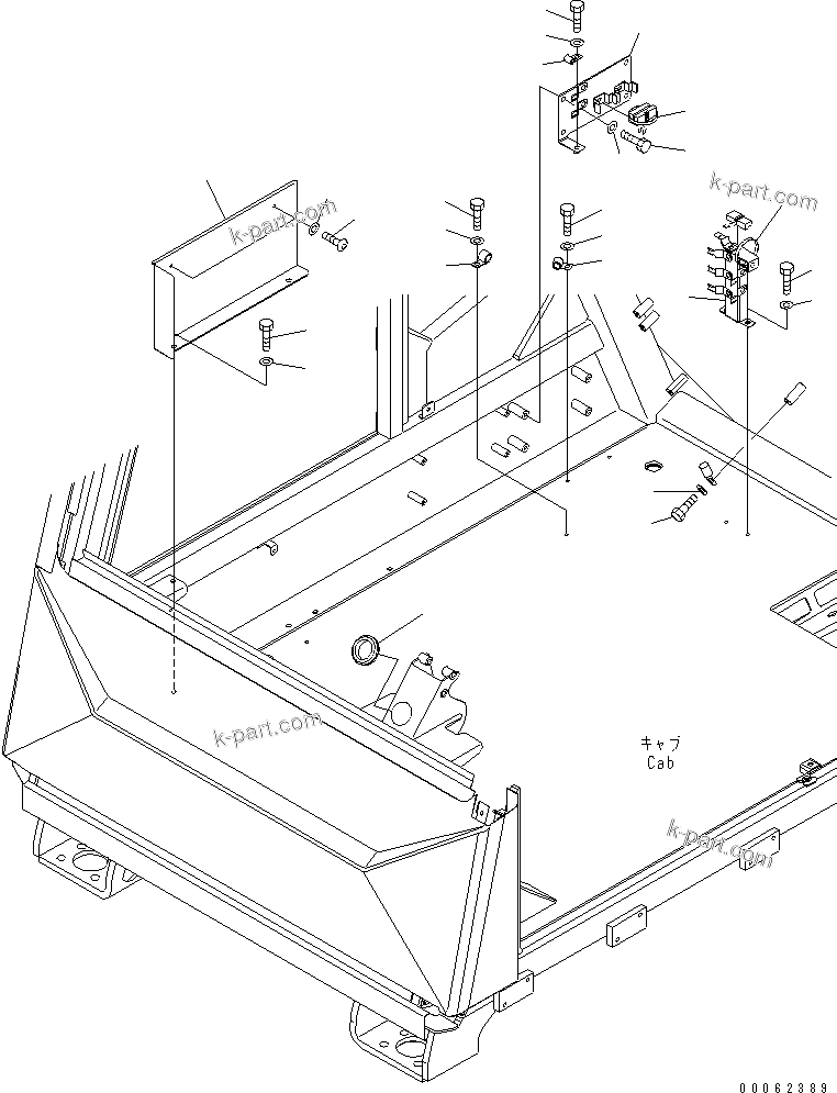 Komatsu parts book diagram for HD785-7 S/N 7001-8172: FLOOR (REAR COVER)(#7001-)