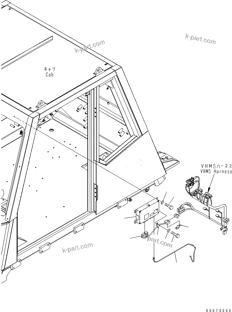 Komatsu parts book diagram for HD785-7 S/N 7001-8172: FLOOR (VHMS) (ORBCOM PART)(#7169-7902)