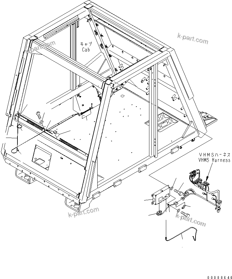 Komatsu parts book diagram for HD785-7 S/N 7001-8172: FLOOR (VHMS) (ORBCOM PART)(#7903-8097)