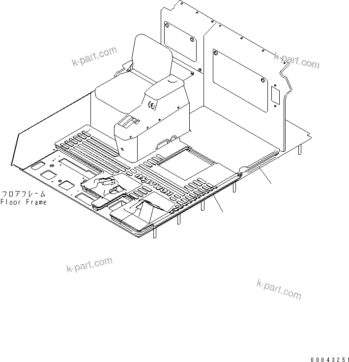 Komatsu parts book diagram for HD785-7 S/N 7001-8172: FLOOR MAT(#7001-)