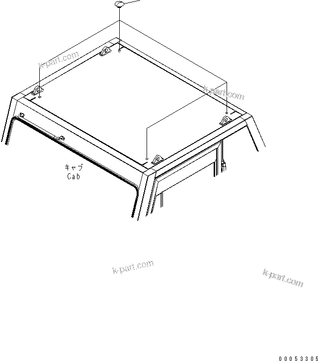 Komatsu parts book diagram for HD785-7 S/N 7001-8172: CAB GUARD (CAP)(#7001-)