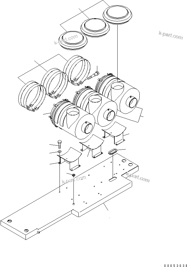Komatsu parts book diagram for HD785-7 S/N 7001-8172: PLATFORM SUB ASS'Y (L.H.)(#7001-7168)