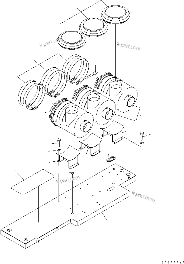 Komatsu parts book diagram for HD785-7 S/N 7001-8172: PLATFORM SUB ASS'Y (L.H.) (AUTO GREASE) (ORBCOM LESS)(#7855-)